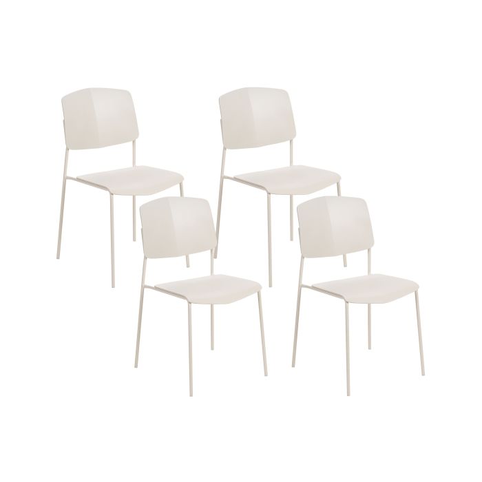 Set of 4 Dining Chairs Beige ASTORIA