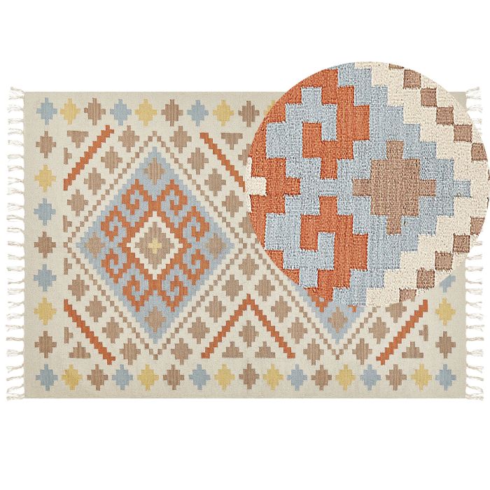 Cotton Kilim Area Rug 160x230cm Multicolour