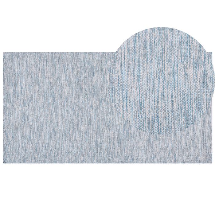 Cotton Area Rug 80x150cm Light Blue
