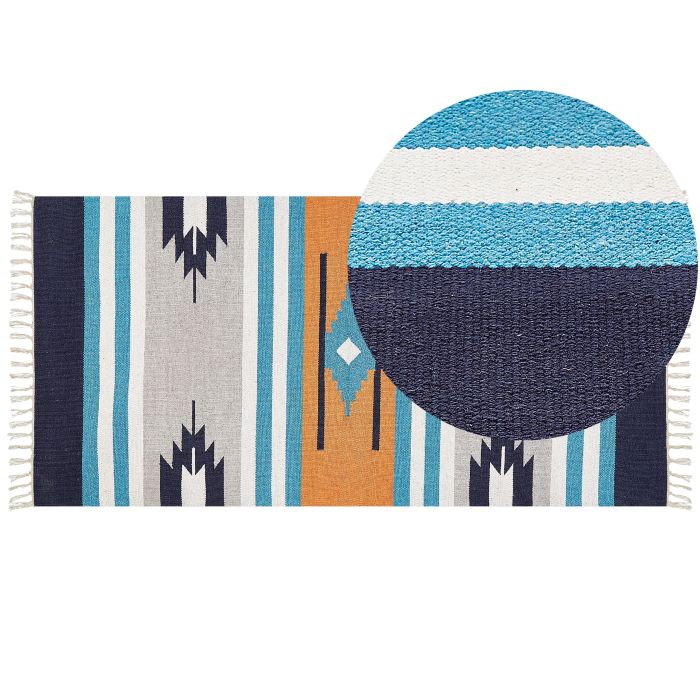 Cotton Kilim Area Rug 80x150cm Multicolour