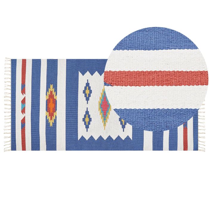 Cotton Kilim Area Rug 80x150cm Multicolour