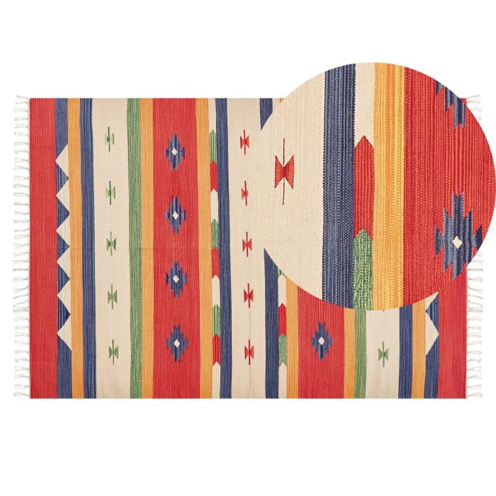 Cotton Kilim Rug 140x200cm Multicolour