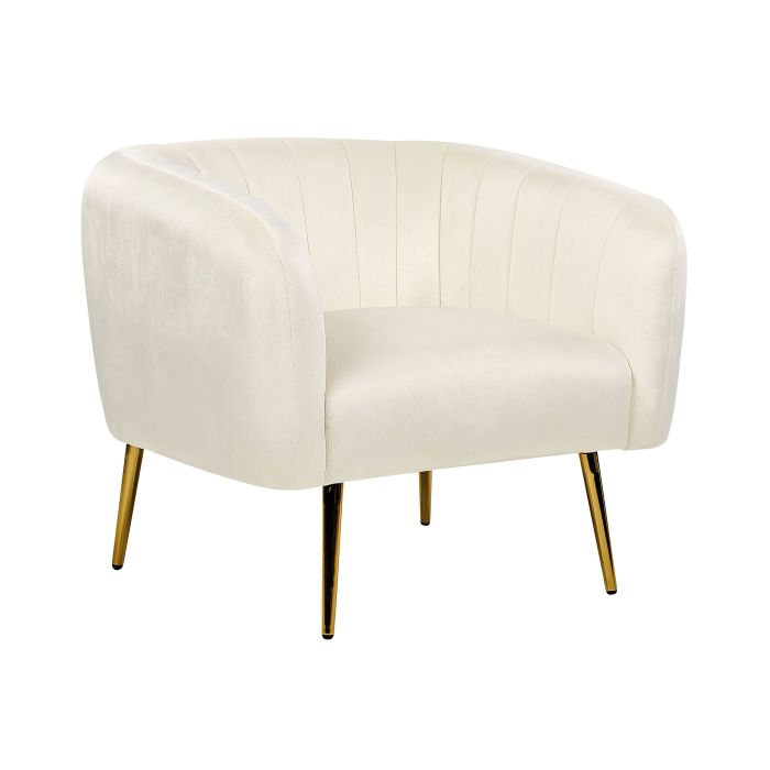 Velvet Armchair Cream Beige LACONIA