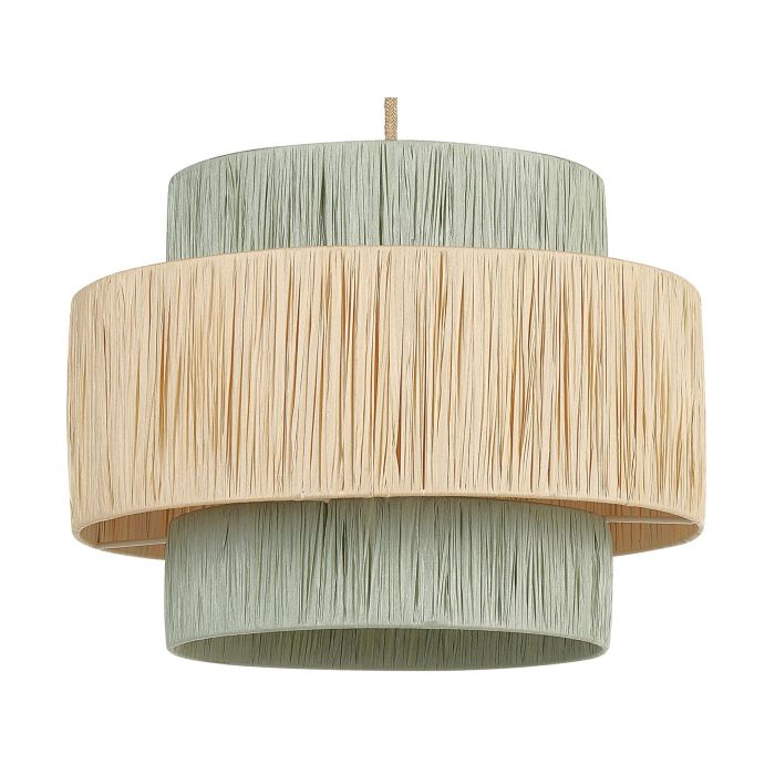 Paper Pendant Lamp Natural and Green PALBRA