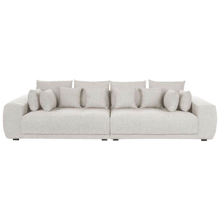 4 Seater Fabric Sofa Beige TORPO