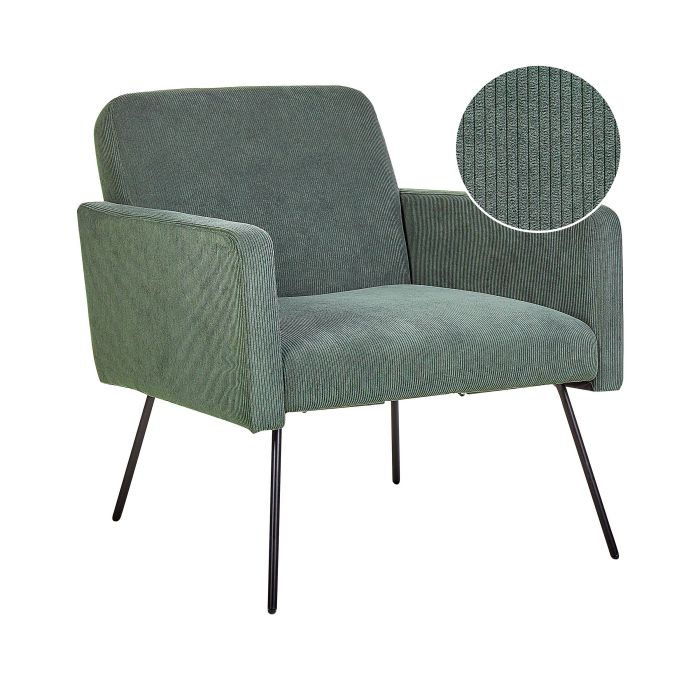 Jumbo Cord Armchair Dark Green NARKEN