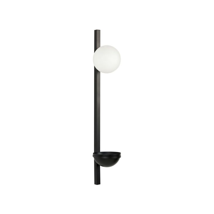 1 Light Metal Wall Lamp with Plant Pot Black ISABELLA