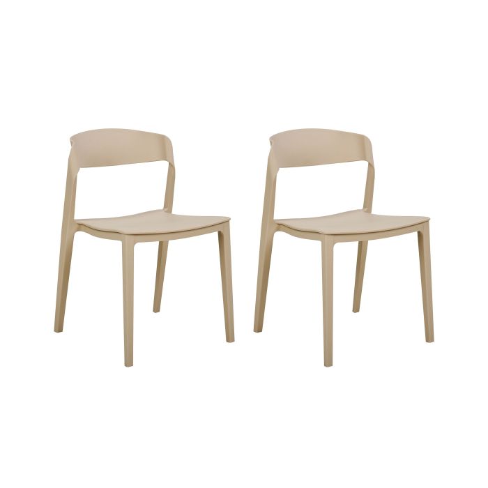 Set of 2 Dining Chairs Beige SOMERS
