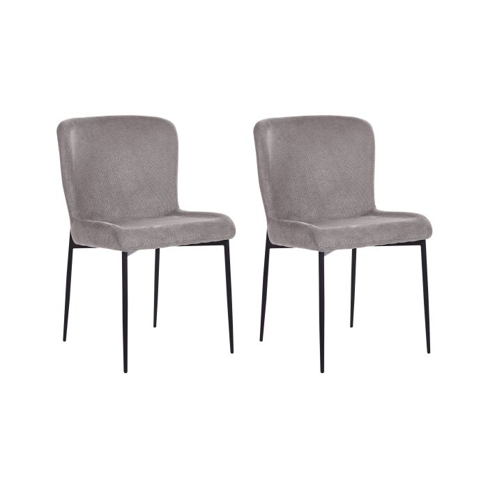 Set of 2 Fabric Chairs Dark Grey ADA