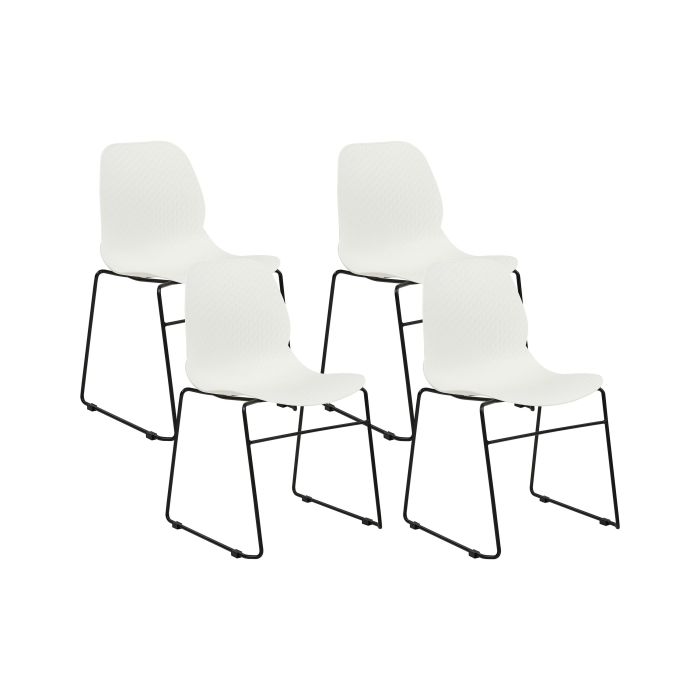 Set of 4 Dining Chairs White PANORA