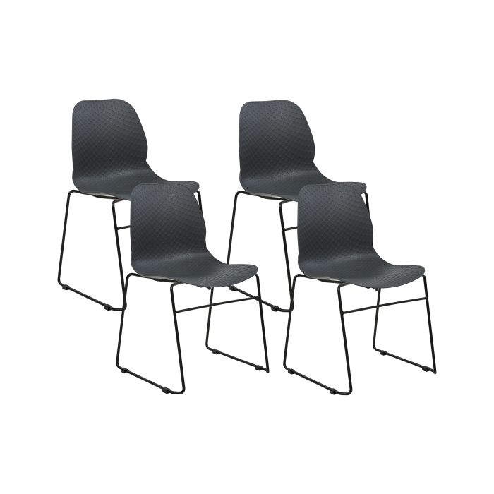 Set of 4 Dining Chairs Dark Grey PANORA