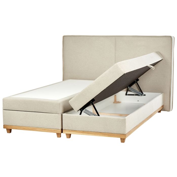 Fabric EU Super King Divan Bed Beige DYNASTY