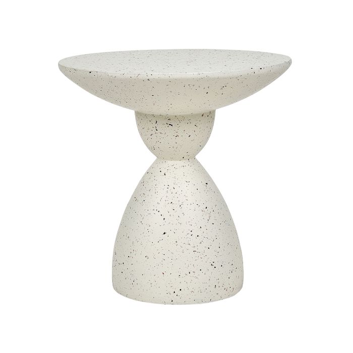 Accent Side Table White Terazzo Effect CAFFI
