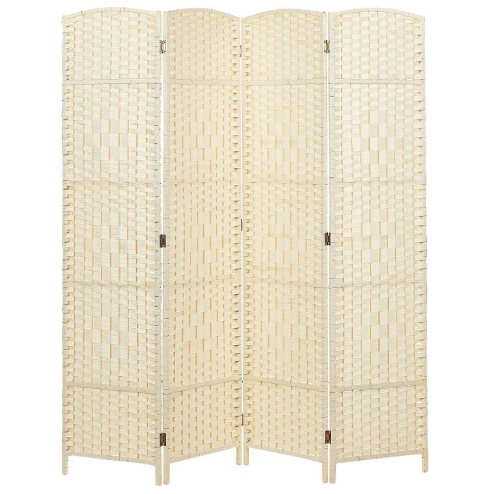 Folding 4 Panel Room Divider 178 x 163 cm Beige LAPPAGO