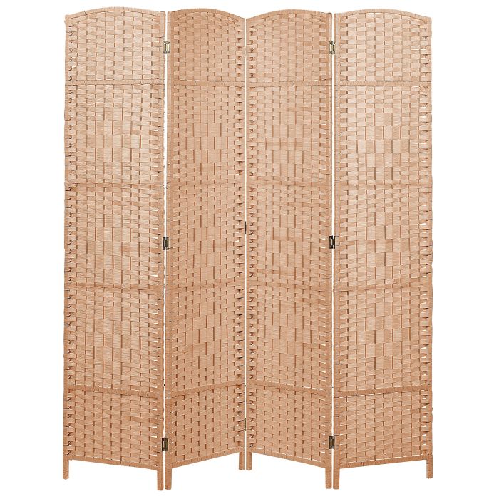Folding 4 Panel Room Divider 178 x 163 cm Natural LAPPAGO