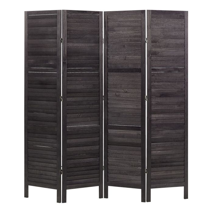 Wooden Folding 4 Panel Room Divider 170 x 163 cm Dark Brown AVENES
