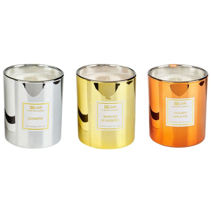 3 Soy Wax Scented Candles Golden Apple Pie / Jasmine / Winter Sunshine