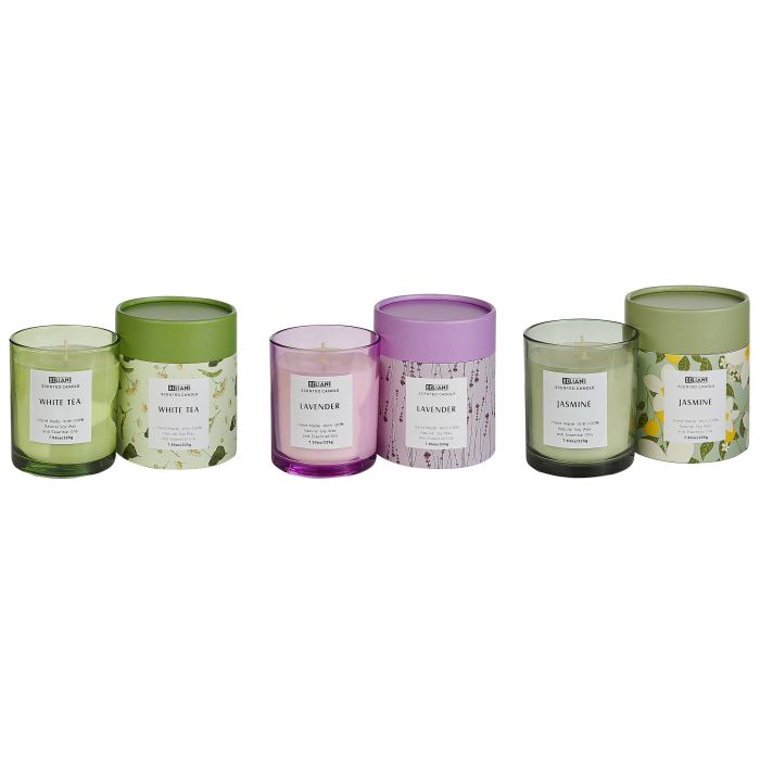 3 Soy Wax Scented Candles White Tea / Lavender / Jasmine