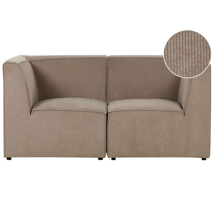 2 Seater Modular Jumbo Cord Sofa Taupe LEMVIG