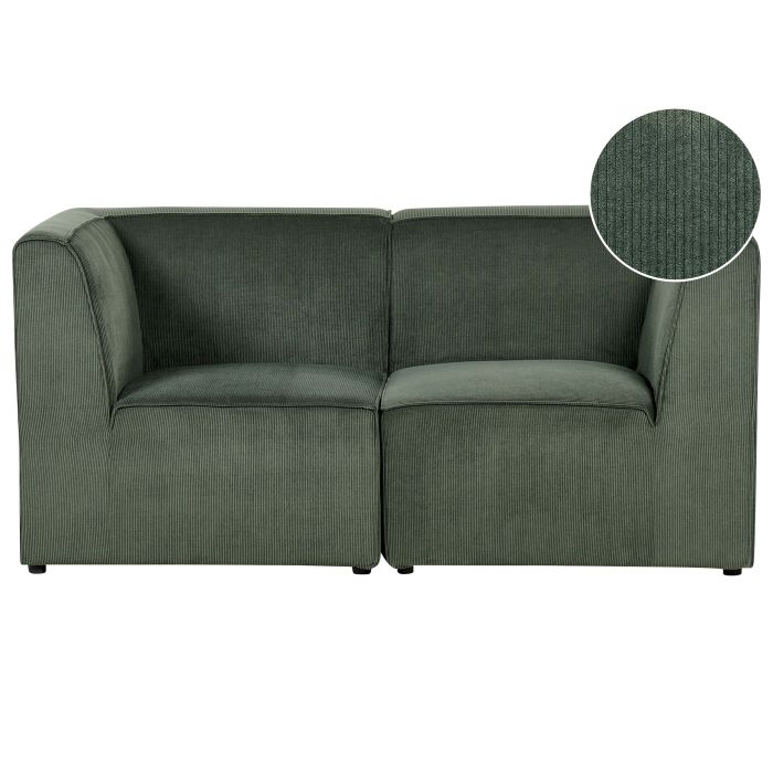 2 Seater Modular Jumbo Cord Sofa Dark Green LEMVIG