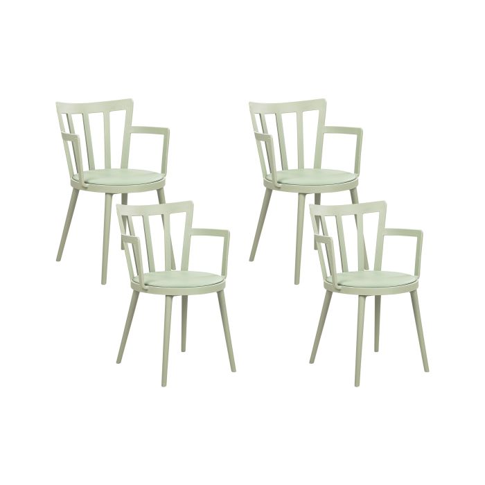 Set of 4 Plastic Dining Chairs Green MORILL