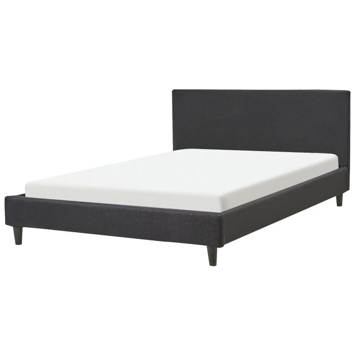 Fabric EU Double Size Bed Black FITOU
