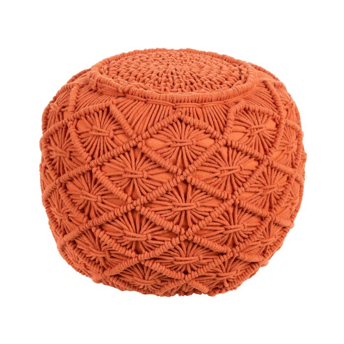Cotton Macrame Pouffe Orange BERKANE