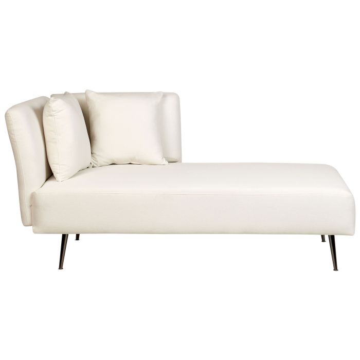 Left Hand Fabric Chaise Lounge White RIOM