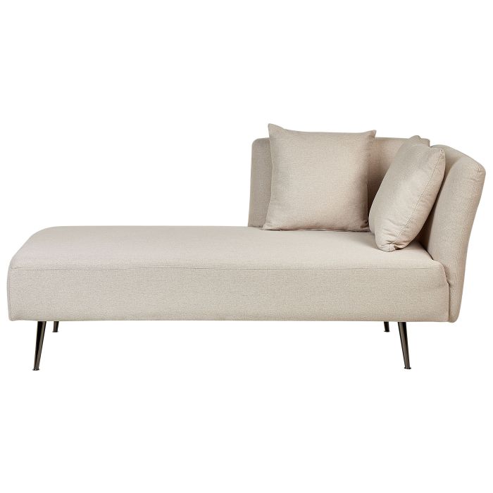 Right Hand Fabric Chaise Lounge Beige RIOM