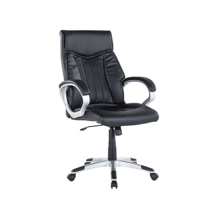 Faux Leather Executive Chair Black TRIUMPH