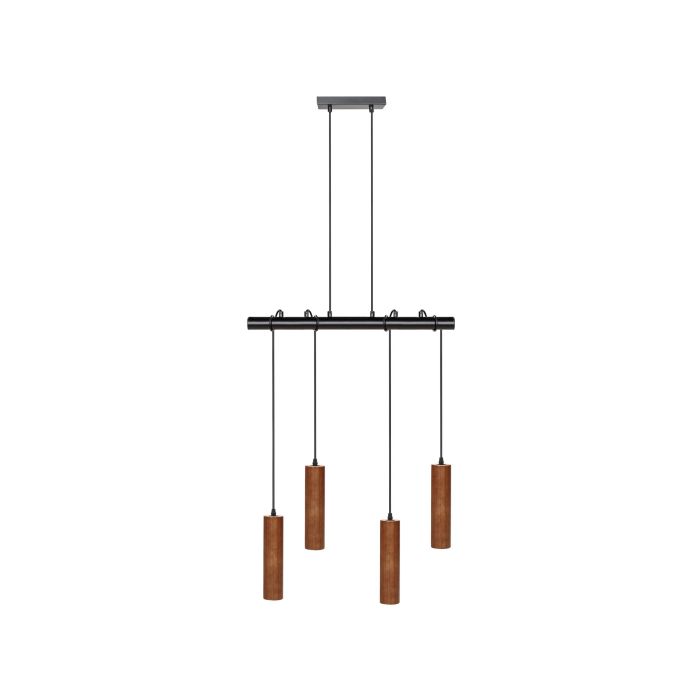 4 Light Wooden Pendant Lamp Dark TUTAKI