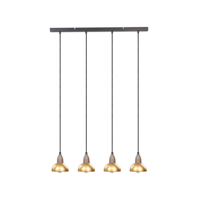 4 Light Metal Pendant Lamp Brass CASTALY