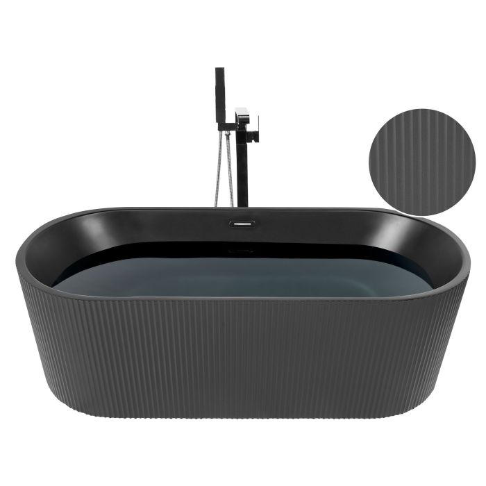 Freestanding Bath 1690 mm x 800 mm Black GOCTA
