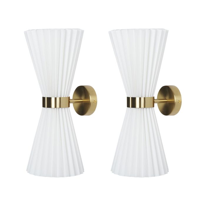 Set of 2 Wall Lamps White TELANG