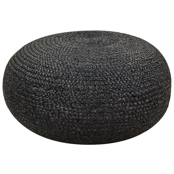 Jute Woven Pouffe Black TIFELT