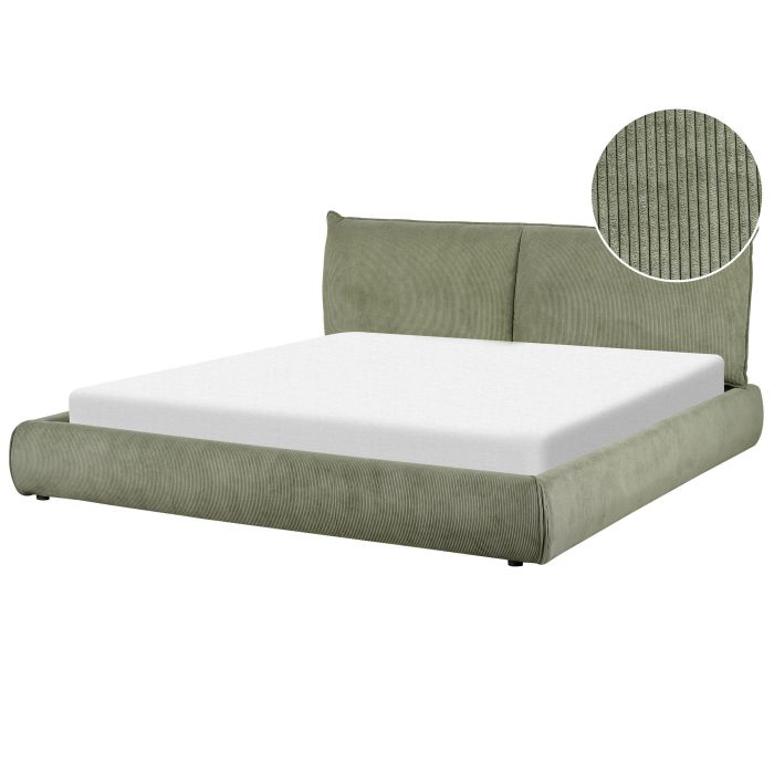 Corduroy EU Super King Size Waterbed Green VINAY