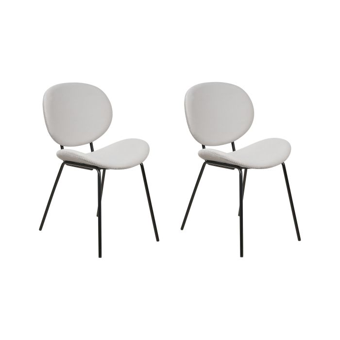 Set of 2 Velvet Dining Chairs Light Grey LUANA