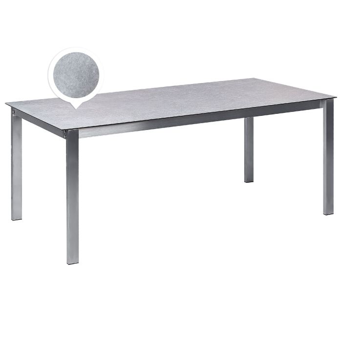 Garden Dining Table Glass Top 180 x 90 cm Grey COSOLETO