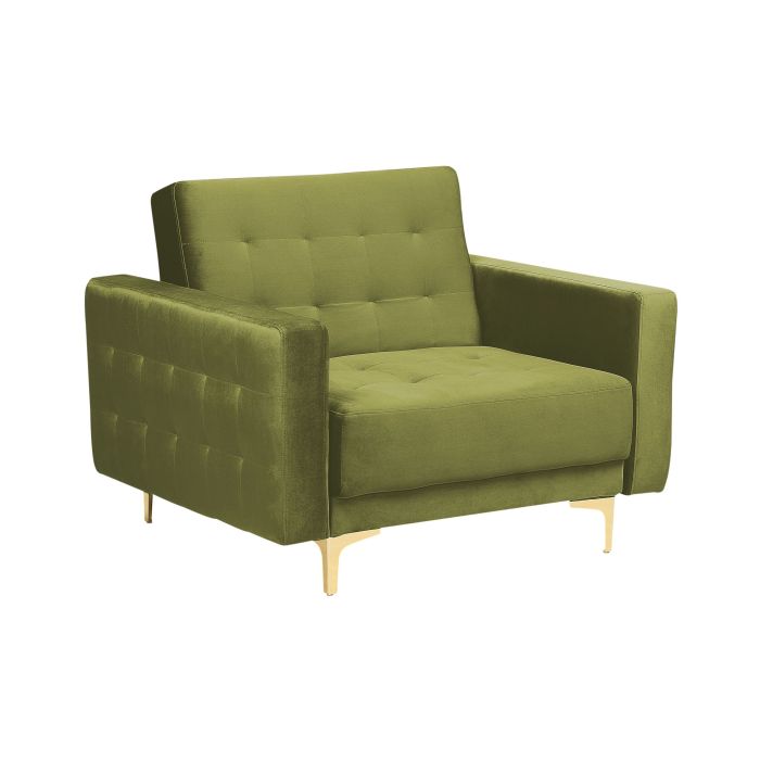 Velvet Armchair Green ABERDEEN