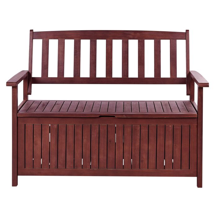 Acacia Wood Garden Bench with Storage 120 cm Mahogany Brown SOVANA
