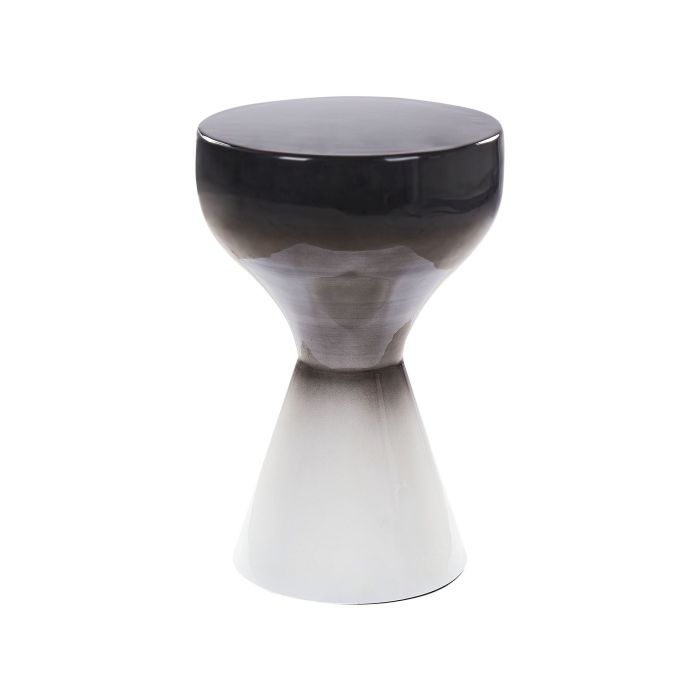 Metal Side Table Black and White TIBITO