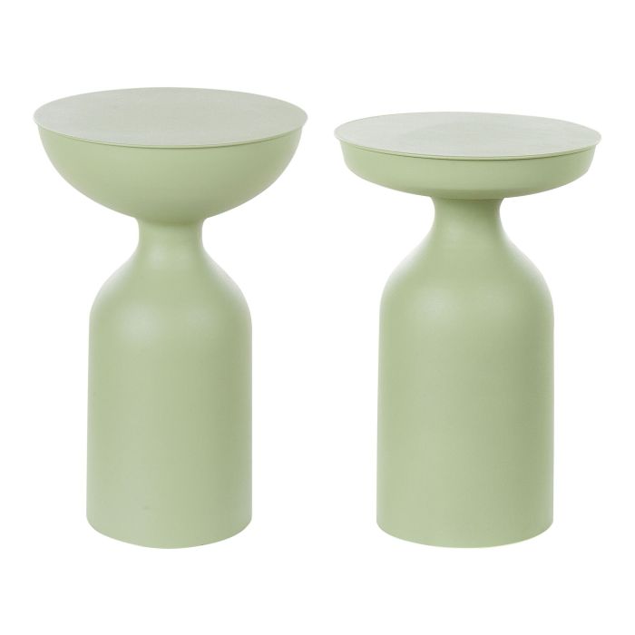 Set of 2 Metal Side Tables Green COTA/TENJO