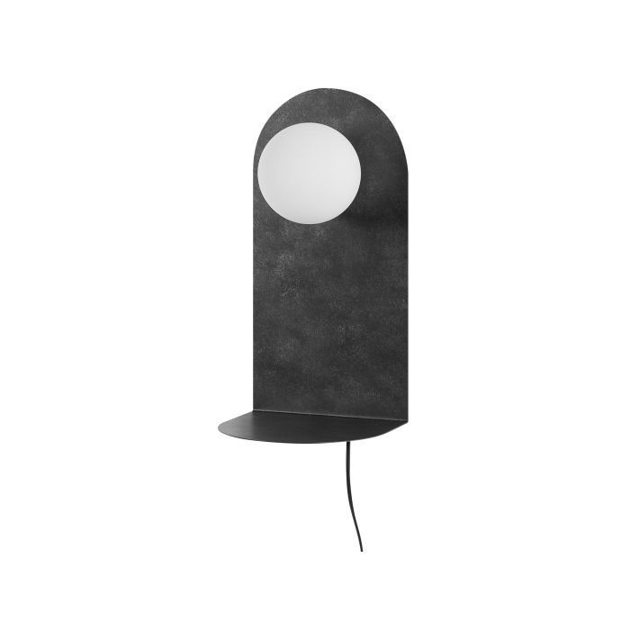 Metal Wall Lamp with Shelf Graphite Grey MAPI