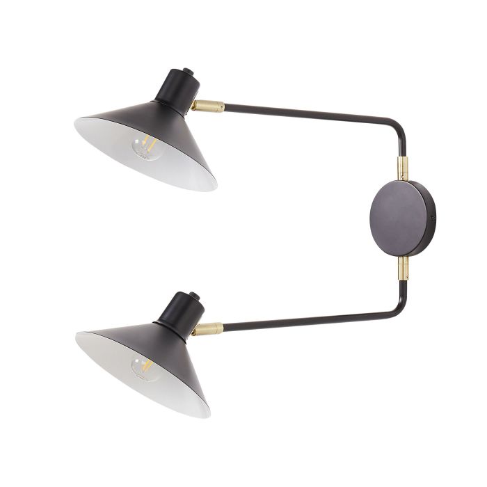 2 Light Metal Wall Lamp Black KADASSA
