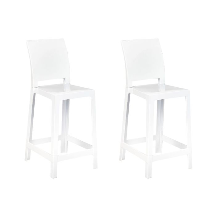 Set of 2 Bar Chairs White WELLINGTON