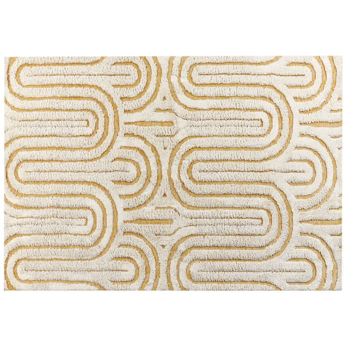 Cotton Area Rug 160x230cm Off - White and Yellow
