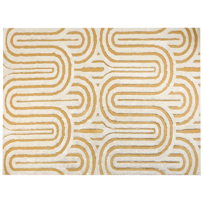 Cotton Area Rug 300x400cm Off - White and Yellow