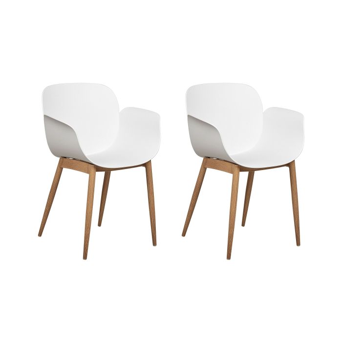 Set of 2 Dining Chairs White ABILENE