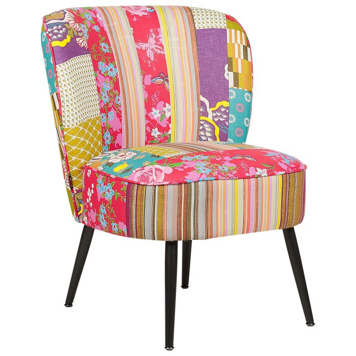 Fabric Armchair Patchwork Multicolour VOSS