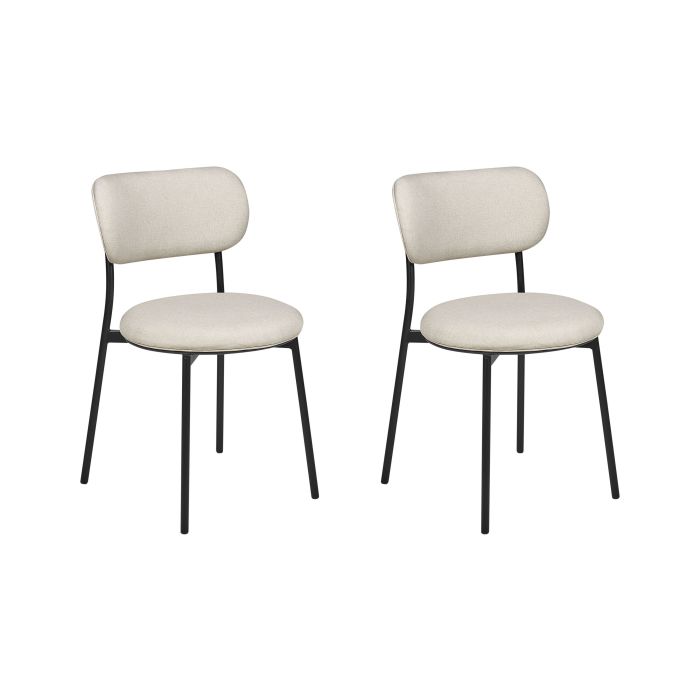 Set of 2 Fabric Dining Chairs Beige CASEY